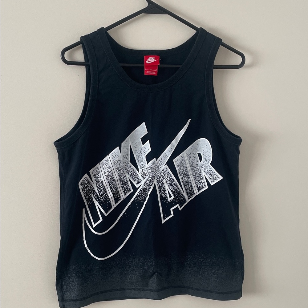 Nike Black Tank Top with Metallic Silver Print